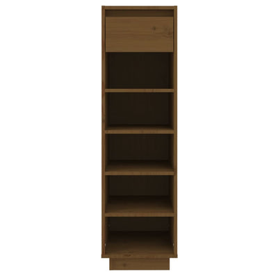 Shoe Cabinet Honey Brown 30x34x105 cm Solid Wood Pine