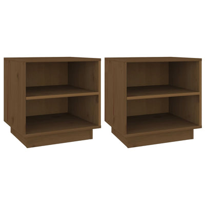 Bedside Cabinets 2 pcs Honey Brown 40x34x40 cm Solid Wood Pine