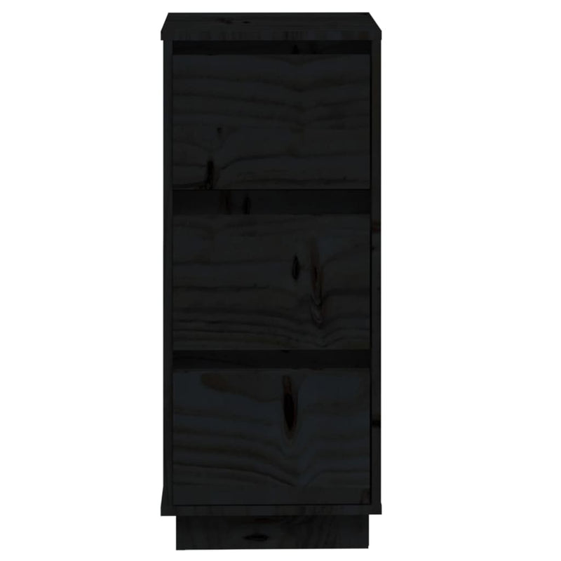 Sideboards 2 pcs Black 32x34x75 cm Solid Wood Pine