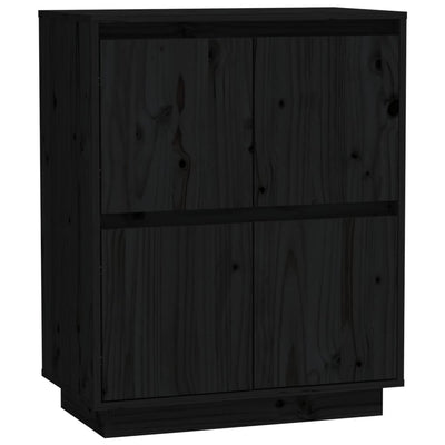 Sideboard Black 60x34x75 cm Solid Wood Pine