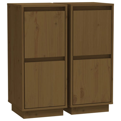 Sideboards 2 pcs Honey Brown 31.5x34x75 cm Solid Wood Pine