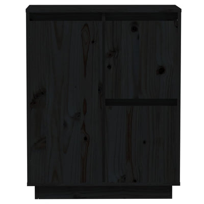 Sideboard Black 60x34x75 cm Solid Wood Pine