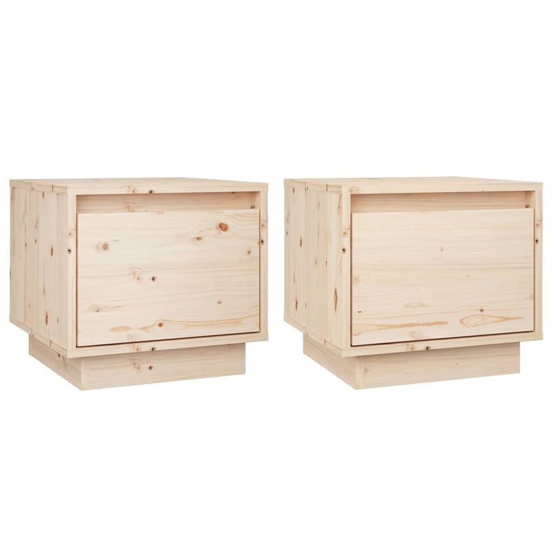 Bedside Cabinets 2 pcs 35x34x32 cm Solid Wood Pine