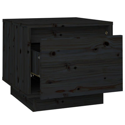 Bedside Cabinets 2 pcs Black 35x34x32 cm Solid Wood Pine