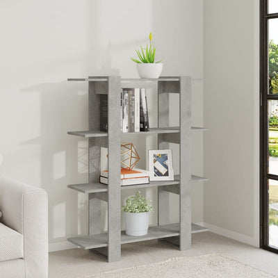 Book Cabinet/Room Divider Concrete Grey 100x30x123.5 cm