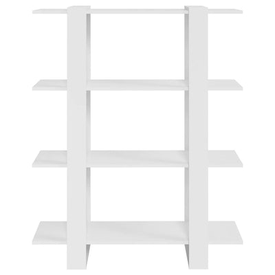 Book Cabinet/Room Divider High Gloss White 100x30x123.5 cm