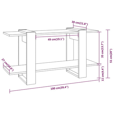 Book Cabinet White 100x30x51 cm Engineered Wood