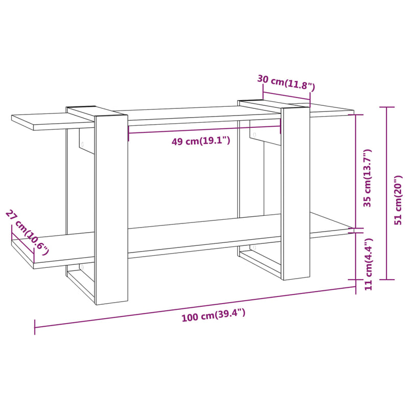 Book Cabinet Sonoma Oak 100x30x51 cm Engineered Wood