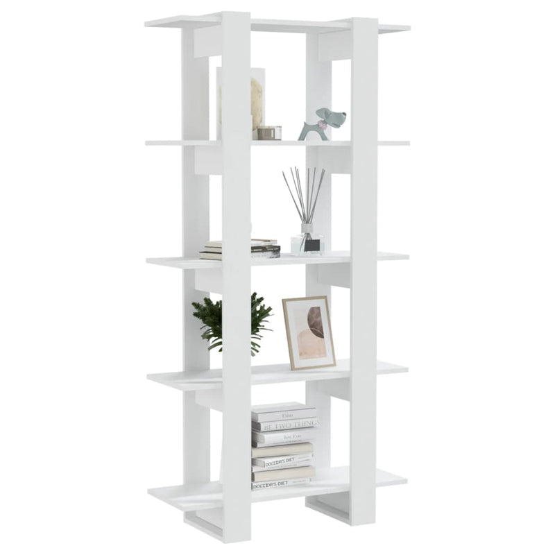 Book Cabinet/Room Divider White 80x30x160 cm Engineered Wood