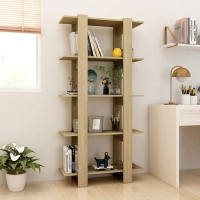 Book Cabinet/Room Divider Sonoma Oak 80x30x160 cm Engineered Wood