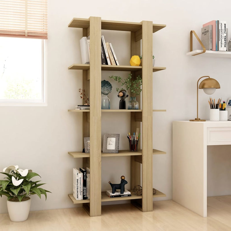 Book Cabinet/Room Divider Sonoma Oak 80x30x160 cm Engineered Wood