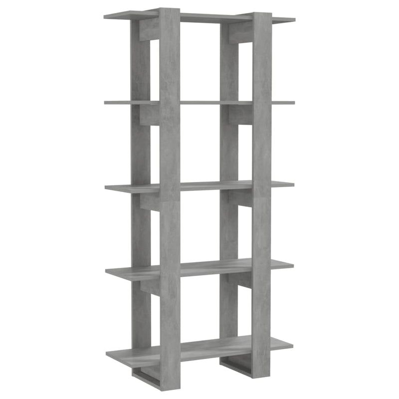 Book Cabinet/Room Divider Concrete Grey 80x30x160 cm Engineered Wood