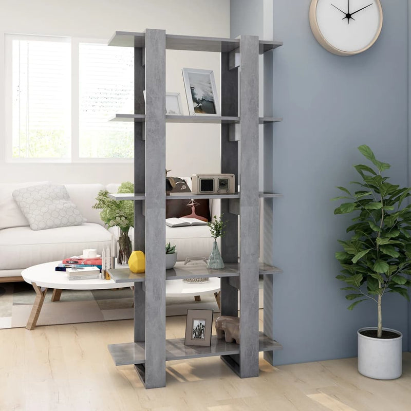 Book Cabinet/Room Divider Concrete Grey 80x30x160 cm Engineered Wood