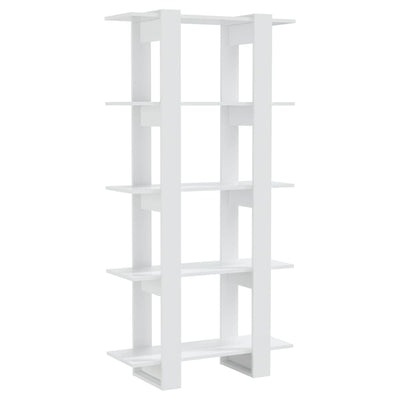 Book Cabinet/Room Divider High Gloss White 80x30x160 cm