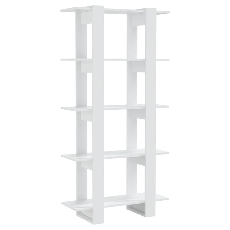 Book Cabinet/Room Divider High Gloss White 80x30x160 cm