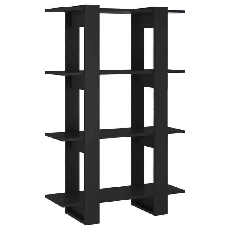 Book Cabinet/Room Divider Black 80x30x123.5 cm