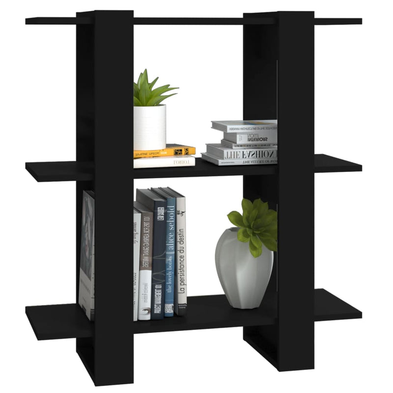 Book Cabinet/Room Divider Black 80x30x87 cm