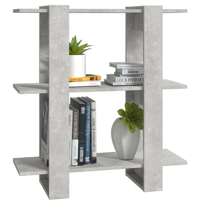 Book Cabinet/Room Divider Concrete Grey 80x30x87 cm