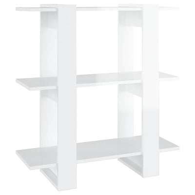 Book Cabinet/Room Divider High Gloss White 80x30x87 cm