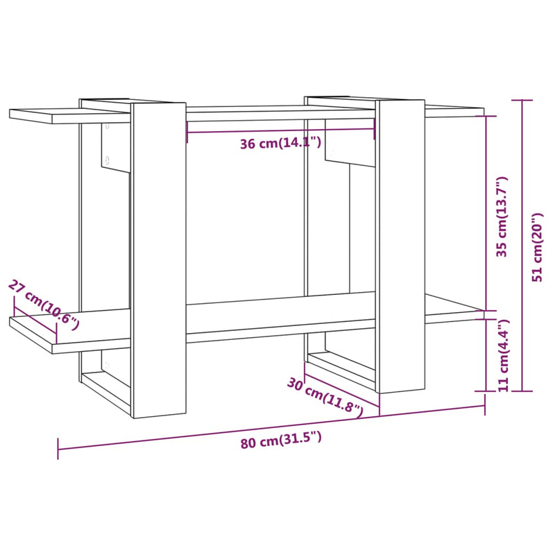 Book Cabinet/Room Divider Black 80x30x51 cm