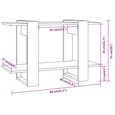 Book Cabinet/Room Divider High Gloss White 80x30x51 cm