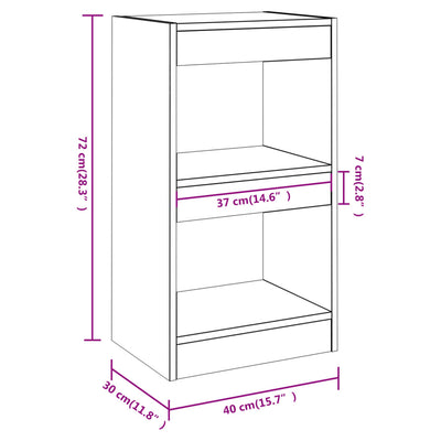 Book Cabinet/Room Divider Black 40x30x72 cm