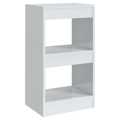 Book Cabinet/Room Divider High Gloss White 40x30x72 cm