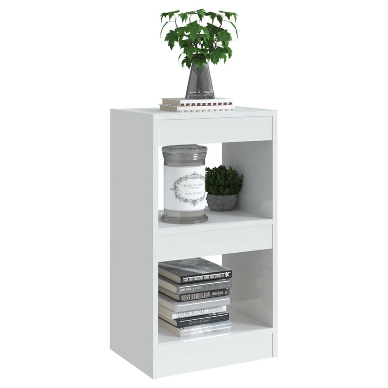 Book Cabinet/Room Divider High Gloss White 40x30x72 cm