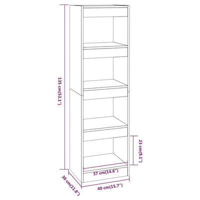 Book Cabinet/Room Divider Concrete Grey 40x30x135 cm