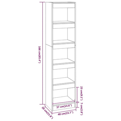 Book Cabinet/Room Divider White 40x30x166 cm