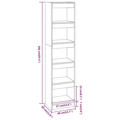 Book Cabinet/Room Divider Concrete Grey 40x30x166 cm