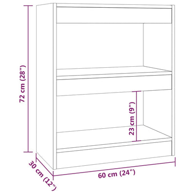 Book Cabinet/Room Divider White 60x30x72 cm