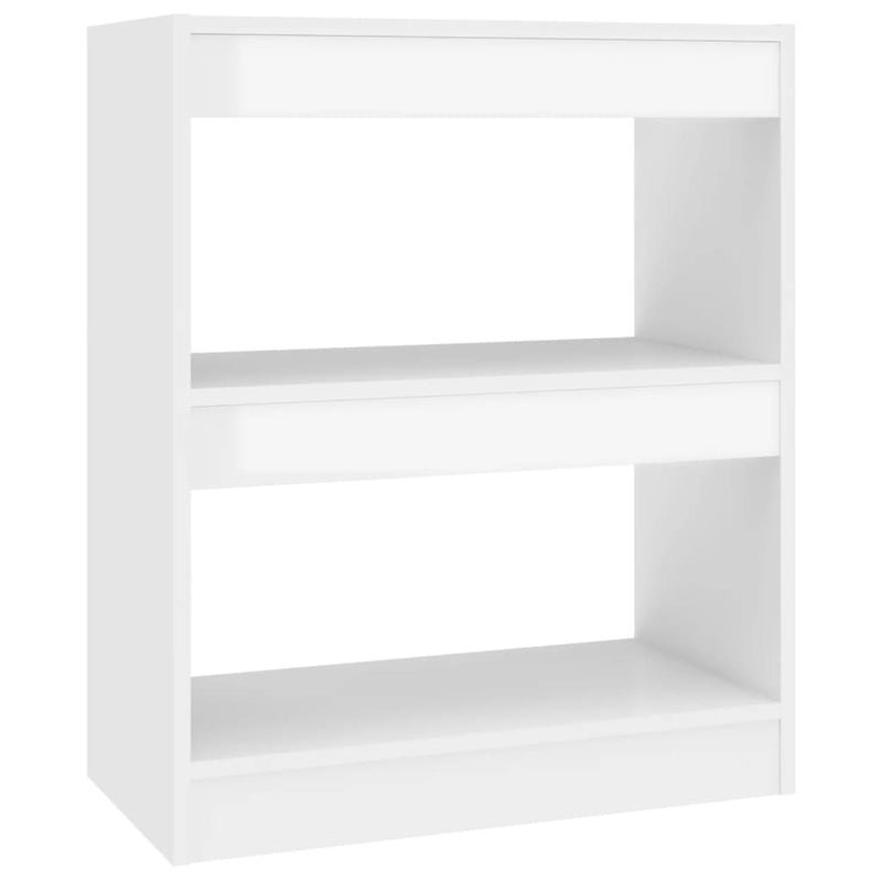 Book Cabinet/Room Divider High Gloss White 60x30x72 cm