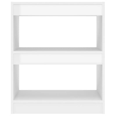 Book Cabinet/Room Divider High Gloss White 60x30x72 cm