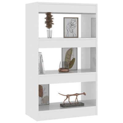 Book Cabinet/Room Divider High Gloss White 60x30x103 cm Engineered Wood