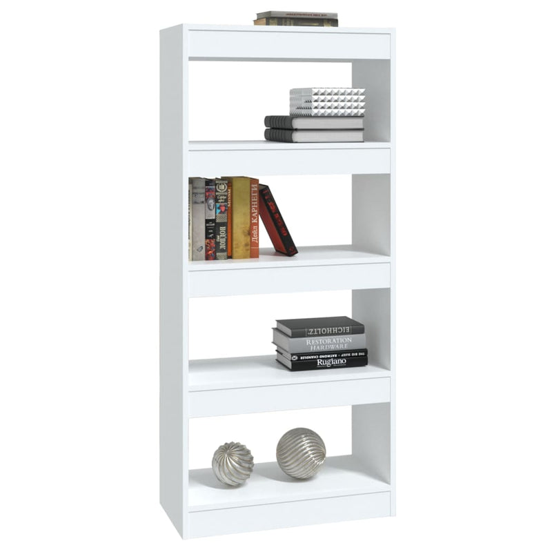 Book Cabinet/Room Divider White 60x30x135 cm Engineered Wood