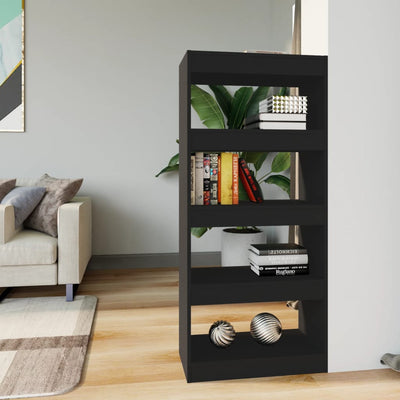 Book Cabinet/Room Divider Black 60x30x135 cm Engineered Wood