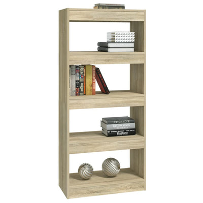 Book Cabinet/Room Divider Sonoma Oak 60x30x135 cm Engineered Wood