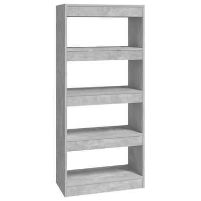 Book Cabinet/Room Divider Concrete Grey 60x30x135 cm Engineered Wood