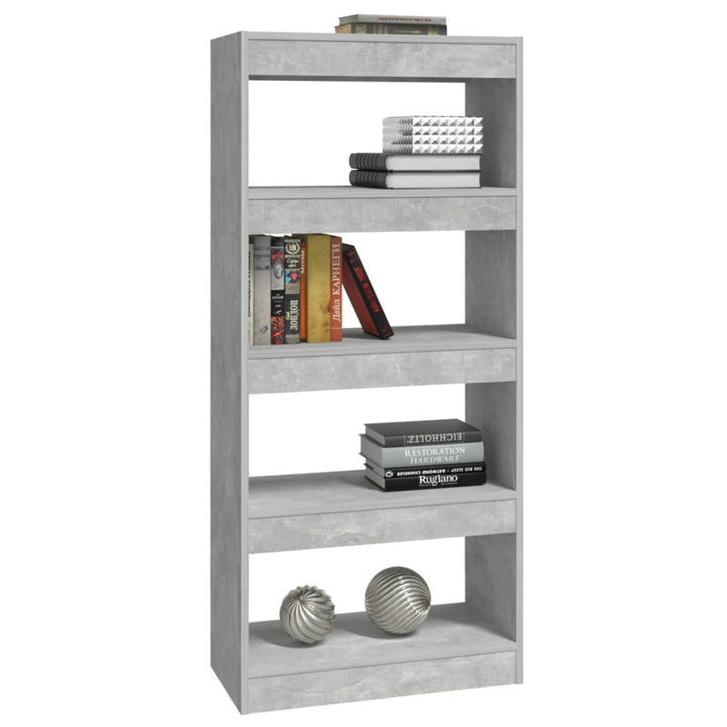 Book Cabinet/Room Divider Concrete Grey 60x30x135 cm Engineered Wood