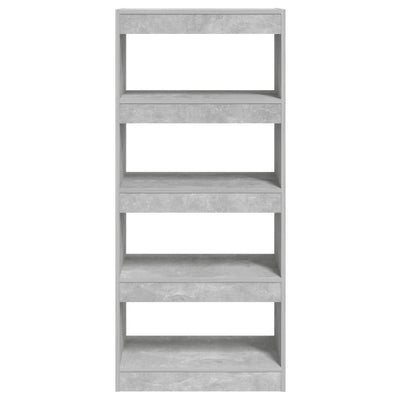 Book Cabinet/Room Divider Concrete Grey 60x30x135 cm Engineered Wood