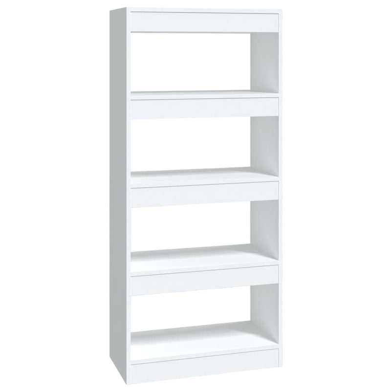 Book Cabinet/Room Divider High Gloss White 60x30x135 cm Engineered Wood