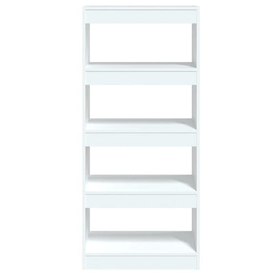 Book Cabinet/Room Divider High Gloss White 60x30x135 cm Engineered Wood