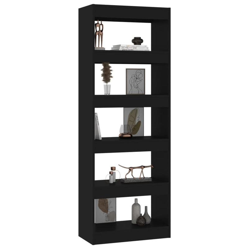 Book Cabinet/Room Divider Black 60x30x166 cm Engineered Wood