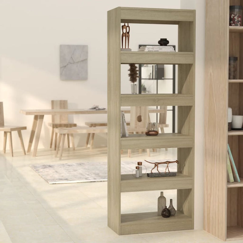 Book Cabinet/Room Divider Sonoma Oak 60x30x166 cm Engineered Wood