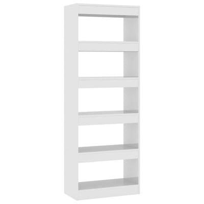 Book Cabinet/Room Divider High Gloss White 60x30x166 cm Engineered Wood