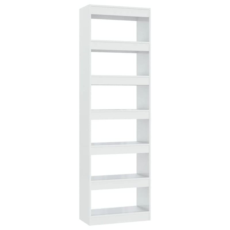 Book Cabinet/Room Divider High Gloss White 60x30x198 cm