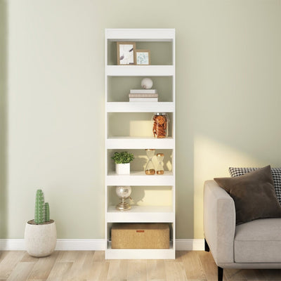 Book Cabinet/Room Divider High Gloss White 60x30x198 cm