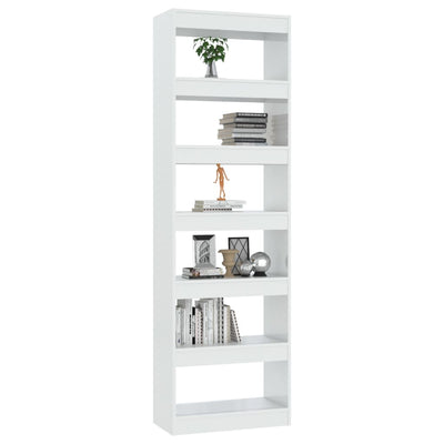 Book Cabinet/Room Divider High Gloss White 60x30x198 cm