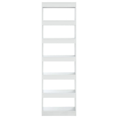 Book Cabinet/Room Divider High Gloss White 60x30x198 cm